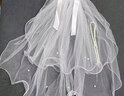 締晶領(lǐng)證婚紗求婚新娘頭紗白色蝴蝶結(jié)貝珠頭飾結(jié)婚寫真攝影旅拍儀式感 蝴蝶結(jié)貝珠頭紗【發(fā)夾款】F439 曬單實拍圖