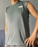艾倫伯頓健身衣服男跑步速干背心運動套裝夏季冰絲無袖t恤青少年籃球訓練 背心兩件套-灰色 XL 【145-160斤】 曬單實拍圖