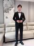 羅蒙（ROMON）西服套裝男士修身外套新郎結婚定制禮服商務(wù)職業(yè)正裝小西裝男 中灰色 【西服+西褲】 XL （適合125-135斤） 曬單實(shí)拍圖