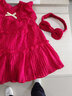 女童夏天連衣裙清涼薄款背心裙寶寶雪紡裙子高端小眾公主裙1周歲 紅色【配有發(fā)帶】 80碼，適合70-80cm 曬單實(shí)拍圖