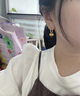 貝靈珠寶愛(ài)心形黃金耳環(huán)女5D硬金耳飾立體一款多戴足金耳墜 生日禮物 約2.39g(一對) 曬單實(shí)拍圖