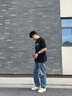 稻草人秋冬季牛仔褲男士黃泥色休閑運動(dòng)直筒褲簡(jiǎn)約情侶闊腿褲長(cháng)褲子男裝 808黃泥色 L(110-130斤) 曬單實(shí)拍圖