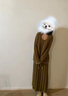 朵朵·可可秋冬季新款保暖半邊絨吊帶長(cháng)裙女外套家居服兩件套裝 苔蘚綠 M (160) 曬單實(shí)拍圖