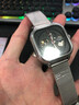 冠琴手表男全自動(dòng)機械表防水男士手表帶方形網(wǎng)帶男表鏤空腕表 精鋼白面 曬單實(shí)拍圖