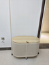 塑造者衣帽架落地家用臥室日式輕奢鐵藝仿藤編臟衣籃網(wǎng)紅奶油風(fēng)收納架子 奶白色 曬單實(shí)拍圖