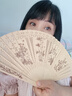切葉蟻扇子古風(fēng)折疊檀香木扇中國風(fēng)手工木扇檀香扇折扇鏤空古典女扇隨身 香木 四君子 曬單實(shí)拍圖