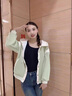 莫代爾棒球服外套女2025春秋冬新款加絨加厚初高中學(xué)生寬松百搭保暖上衣 淺綠色-加厚 加絨 L 100-120斤 曬單實拍圖