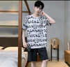三槍 睡衣男夏季純棉短袖短褲時(shí)尚薄款夏天全棉可外穿休閑家居服套裝 sq96025 2XL 男(建議160-180斤) 曬單實(shí)拍圖
