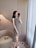 她芙（tafu）品牌女裝法式復(fù)古無袖連衣裙女2025夏季新款小個(gè)子寬松短款背心裙 黑色 M 曬單實(shí)拍圖