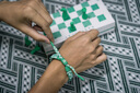 RASTACLAT 情人節(jié)棋盤格限定棋趣橫生 男女生情侶款小獅子手鏈繩 棋盤格限定 綠色 男生款 曬單實(shí)拍圖