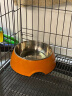 SUPERDESIGN狗碗猫碗泰迪金毛大型犬不锈钢双碗宠物狗狗用品猫食盆狗食盆 橘色-XL号（体重110斤以下） 实拍图