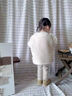 班喜迪女童秋冬套裝2025新款洋氣兒童夾棉外套冬季寶寶加絨打底褲兩件套 米色 90 cm 曬單實(shí)拍圖