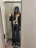 索菲堡2025新款韓系格紋拼接連帽衛衣女秋季情侶裝寬松開(kāi)衫外套灰色上衣 黑色 M 曬單實(shí)拍圖
