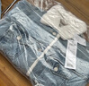森馬（Semir）牛仔外套女拼接仿兔毛翻領寬松港風冬季落肩夾棉夾克103724108001 曬單實拍圖