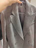 朗姿羊毛復古墊肩氣質(zhì)灰色西服外套高級感職業(yè)正裝設計感西裝冬季 淺灰色 L 曬單實(shí)拍圖