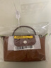 瓏驤（LONGCHAMP）女包環(huán)保再生材質(zhì) 手提小袋拉鏈化妝包短柄餃子包禮物 焦糖色34175919504 曬單實(shí)拍圖