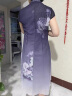 皮尔卡丹女装新款改良版旗袍短袖雪纺连衣裙中国风女装高端气质长款裙子 紫色 4XL 晒单实拍图