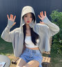蘇木佰（SOMUBAY）薄款冰絲防曬衣女2024新款夏季防紫外線戶外騎車速干寬松防曬服潮 軍綠色（黑膠帽檐） 均碼（80-150斤）寬松型 曬單實(shí)拍圖