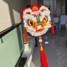 CTRLEND醒獅香囊鑰匙扣刺繡平安符diy材料包香包車(chē)掛件節(jié)慶送男女友禮物 紅色獅子【鑰匙扣】 曬單實(shí)拍圖