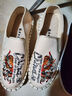 布舍元布鞋中國風(fēng)臉譜刺繡休閑單鞋老北京布鞋男11x-9011xin 米色 44  曬單實(shí)拍圖