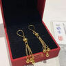 中國黃金（CHINA GOLD）黃金耳釘女款足金耳飾長(cháng)款新娘流蘇耳環(huán)紀念生日生日送女朋友禮物 流蘇足金耳環(huán) 約4.2g 曬單實(shí)拍圖