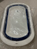 日康（rikang）折叠浴盆 婴儿洗澡盆 儿童沐浴盆可配浴床浴垫浴网 蓝色X1033-1 实拍图