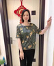 羅蒙（ROMON）短袖t恤女桑蠶絲年輕女裝2025新款夏裝洋氣闊太太高貴真絲上衣服 綠色 XL （建議90-105斤） 曬單實(shí)拍圖