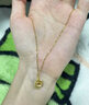 中國黃金（CHINA GOLD）黃金項鏈女碎碎冰黃金吊墜環(huán)環(huán)相扣首飾情人節實(shí)用生日禮物送女友 足金碎碎冰環(huán)環(huán)相扣項鏈 約3.2g 曬單實(shí)拍圖