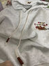S·J·V·K可愛臘腸小狗刺繡連帽衛(wèi)衣女秋冬加絨加厚高級感軟糯休閑寬松外套 白灰色【秋冬加絨】 XL 曬單實拍圖