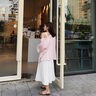 舒芳蝶連衣裙女裝2024秋冬新款針織收腰顯瘦吊帶開衫長袖毛衣兩件套套裝 粉色套裝 M 曬單實拍圖