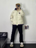 庫奧哲連帽棉服男外套男款春秋冬季加厚棉衣男裝潮流羽面包絨服棉襖子男 杏色 XL (175) （115-130斤） 曬單實(shí)拍圖