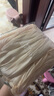 Olrain歐芮兒寬松飄逸垂感闊腿褲裙夏女裝冰絲薄款休閑飄飄褲 杏黃色 L 曬單實拍圖
