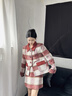 香影小香風(fēng)格子套裝裙女2025秋冬新款夾棉毛呢半身裙千金風(fēng)兩件套 紅色T844067 S 曬單實(shí)拍圖