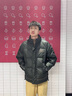 啄木鳥(niǎo)短款立領(lǐng)白鴨絨羽絨服男士冬季新款潮牌加厚保暖修身衣服男裝外套 黑色 XL 曬單實(shí)拍圖