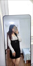 LPOX辣妹性感長袖T恤上衣女裝秋季套裝高腰開叉吊帶連衣裙女半身裙 兩件套 上衣+吊帶連衣裙 S 建議80-斤 曬單實(shí)拍圖