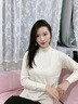 恒源祥羊毛衫毛衣女長袖半高領套頭秋冬針織新款寬松外套新品 半高領（米色） 均碼 （90-135斤） 曬單實拍圖