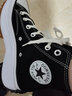 匡威（Converse）女鞋2025新款夏季復(fù)古潮流厚底增高學(xué)生高幫休閑鞋板鞋帆布鞋 166800C黑色 35.5 曬單實(shí)拍圖