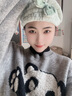 雙妞干發(fā)帽強力吸水加厚包頭巾成人可愛(ài)浴帽擦頭發(fā)速干毛巾干發(fā)巾 抹茶綠-公主帽 曬單實(shí)拍圖