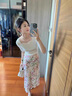 雅格羅伊重磅真絲半身裙桑蠶絲半截裙印花女夏季2024新款中長(cháng)款高腰裙 花色 L 曬單實(shí)拍圖