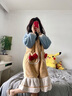 小情歌珊瑚絨睡袍女秋冬季加絨加厚可愛(ài)大碼中長(cháng)款法蘭絨浴袍可外穿 R4575女袍 L 女身高160-165 體重100-120 曬單實(shí)拍圖