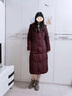 亦朵女裝白鵝絨羽絨服女中長款冬季品牌連帽加厚冬裝外套 深紅色  XL 曬單實拍圖