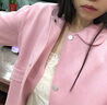 雅黛絲薇 短外套女裝春秋2021新款韓版寬松氣質(zhì)小香風(fēng)外套秋季時(shí)尚休閑百搭小個(gè)子夾克風(fēng)衣 粉色 M 曬單實(shí)拍圖