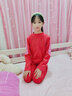 活力四射兒童保暖內衣套裝本命年校服神器蛇年大紅色中大童女童秋衣秋褲 T9400-紅色本命年 150cm 曬單實(shí)拍圖