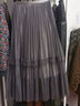 皮爾卡丹（pierre cardin）半身中長(cháng)裙網(wǎng)紗半身裙2023高腰春秋新款垂感拼接百褶裙春季節節紗 灰色(裙長(cháng)82厘米/2層拼接) 均碼 (90-142斤可穿) 1尺9-2尺4可 曬單實(shí)拍圖