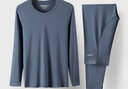 莫代爾秋衣秋褲男高支修身男士保暖內衣套裝超薄升溫發(fā)熱內衣男圓領(lǐng)青年 鉑灰（圓領(lǐng)） 2XL (180) 曬單實(shí)拍圖