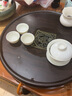 瑯庭琊坊 黑檀木茶盤(pán)原木雕刻整塊家用簡(jiǎn)約排水式圓形小茶臺(tái)功夫茶具 福壽雙全：39*39*4.5cm 曬單實(shí)拍圖