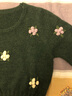 煙花燙2025減齡毛衣女秋裝新品通勤氣質(zhì)立體花百搭針織衫TP 流花墨綠色M 曬單實(shí)拍圖