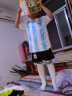 并力儿童足球服套装男女队服阿根廷球衣梅西大小童装球服印字号运动服 三星阿根廷-蓝白 10号梅西 26码 145-150 实拍图