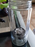 茶之戀999純銀杯創(chuàng)意雙層玻璃水杯便攜過(guò)濾高檔茶水分離茶杯父親節(jié)禮物 鈦晶版藏藍(lán)色（蓮花銀飾） 曬單實(shí)拍圖
