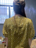 GIOIO品牌真絲T恤上衣女士寬松夏季襯衣桑蠶絲短袖襯衫高級貴夫人小衫 黃花 L【建議105-115斤】 曬單實(shí)拍圖